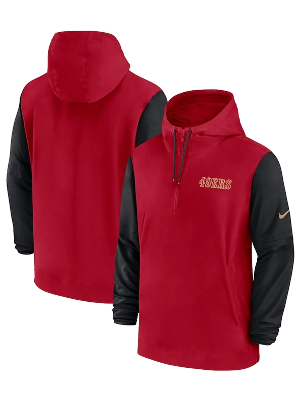 驚きの値段での商品をすべて San Jacket Hoodie Half-Zip Pre-Game Sideline 49ers Francisco ウォームアップウェア
