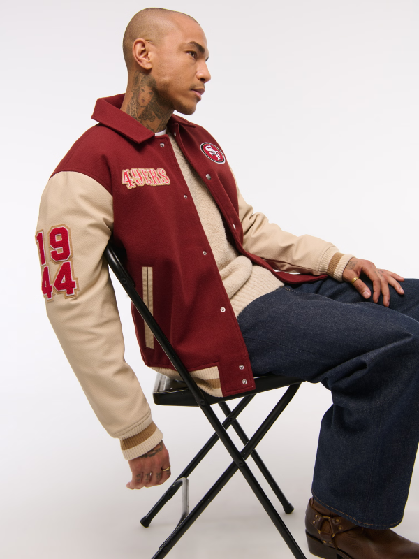 San Francisco 49ers varsity jacket abercrombie