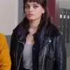 Sex Education S04 Maeve Wiley Black Leather Jacket