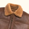 Mens Shearling Brown Bomber Leather Jacket