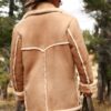 Men's Sheepskin Brown Leather Shearling Coat - Image 2