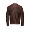 Mens Waxed Sheepskin Fashion Leather Jacket Camel Brown