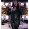 Simone Biles Black Leather Blazer