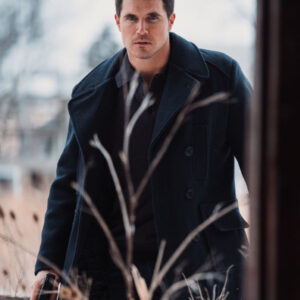 Simulant 2023 Robbie Amell Black Coat