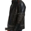 Men’s Distressed Black Skull Vintage Biker Jacket