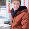 Snow Day Hal Brandston Orange Puffer Jacket