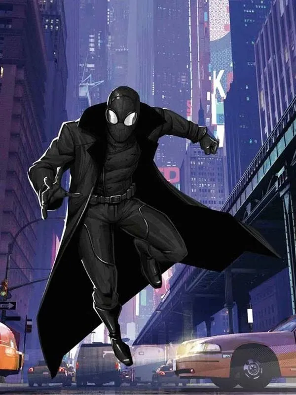 Spider Man Into The Spider Verse Noir Trench Coat - Image 3