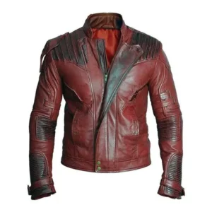 Guardians of The Galaxy 2 Chris Pratt Maroon Leather Jacket