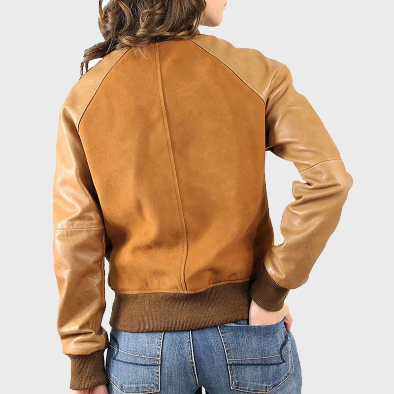 Women’s Suede Leather Varsity Jacket