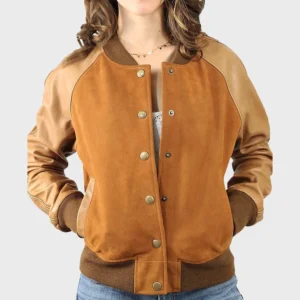 Women’s Suede Leather Varsity Jacket