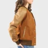 Women’s Suede Leather Varsity Jacket