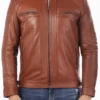 Mens Casual Brown Leather Jacket