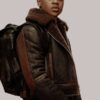 Power Book II S02 Ghost Tariq St Patrick Brown Shearling Jacket