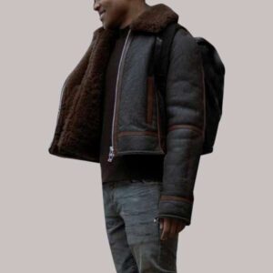 Power Book II S02 Ghost Tariq St Patrick Brown Shearling Jacket