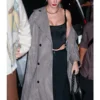 Taylor Swift Plaid Trench Coat Gray