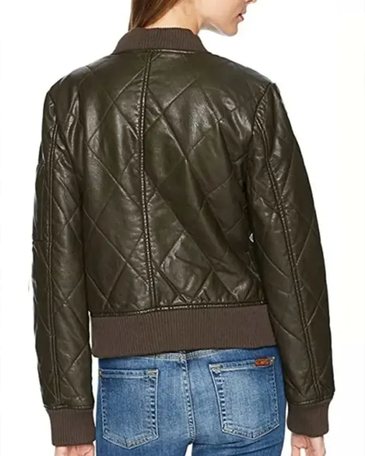 The 100 S06 Raven Reyes Quilted Bomber Jacket - Image 2
