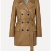 Cassie Bowden The Flight Attendant Leather Coat