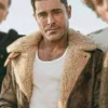 The Iron Claw Zac Efron Shearling Leather Jacket