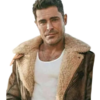 The Iron Claw Zac Efron Shearling Leather Jacket