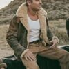 The Iron Claw Zac Efron Shearling Leather Jacket