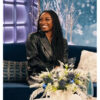 Simone Biles Black Leather Blazer