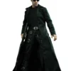 The Matrix 4 Keanu Reeves Black Trench Coat