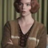 The Queen's Gambit Anya Taylor Joy Brown Sweater