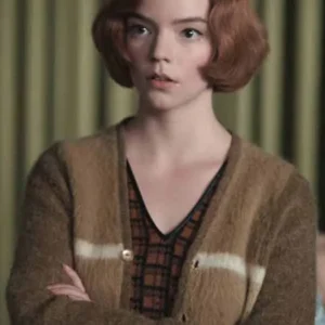 The Queen's Gambit Anya Taylor Joy Brown Sweater
