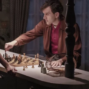 Harry Melling The Queen's Gambit Leather Jacket
