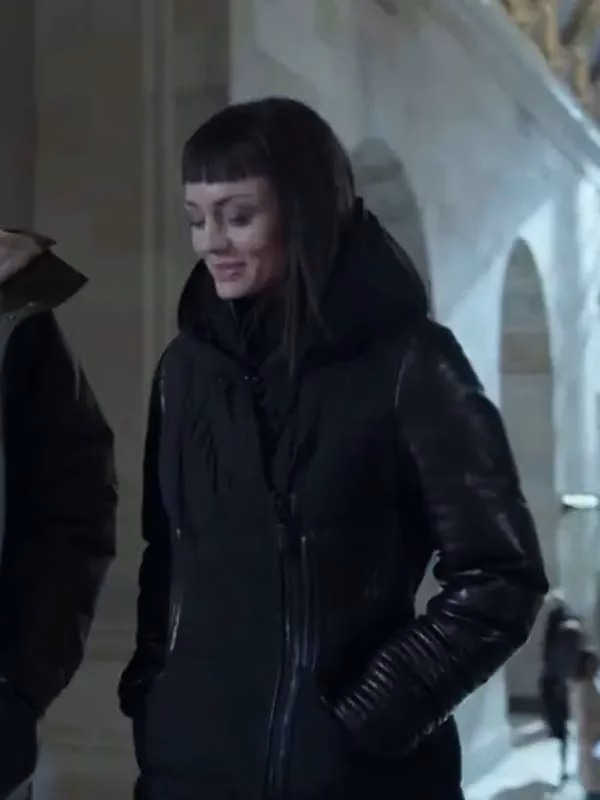 The-Recruit-S01-Max-Meladze-Black-Puffer-Hooded-Coat