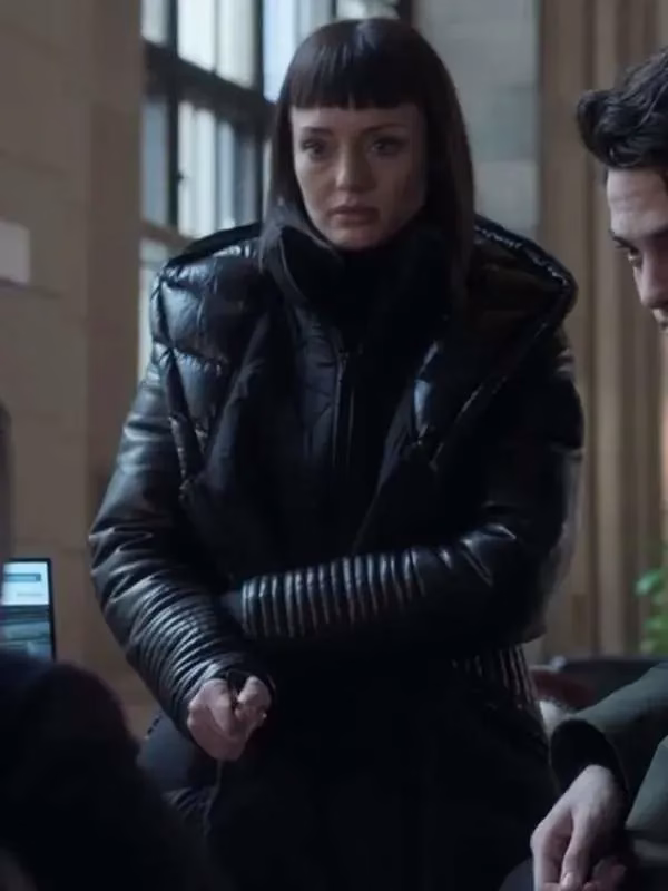The-Recruit-S01-Max-Meladze-Black-Puffer-Trench-Coat