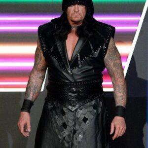The Undertaker Wwe Raw Black Leather Vest Coat