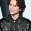 Timoth'e Chalamet Black Leather Blazer