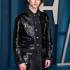 Timoth'e Chalamet Black Leather Blazer - Image 4