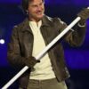Paris 2024 Olympic Closing Ceremony Tom Cruise Leather Jacket