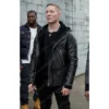Power Tommy Egan Black Hooded Leather Jacket