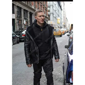 Power Tommy Egan Black Hooded Leather Jacket