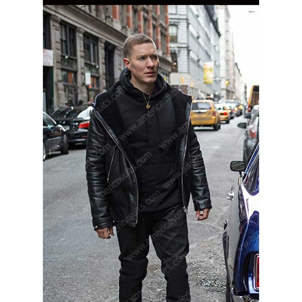 Power Tommy Egan Black Hooded Leather Jacket