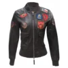 Top Gun Womens Vegan Black Leather Jacket