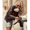 Top Gun Womens Vegan Black Leather Jacket