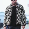 Travis Kelce Checkered Faux Fur Jacket - Image 3