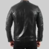 Mens Black Real Leather Quilted Jacket