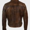 Vintage Biker Distressed Brown Leather Jacket for Mens