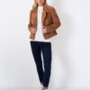 Women's Suede Brown Leather Jacket - Image 3
