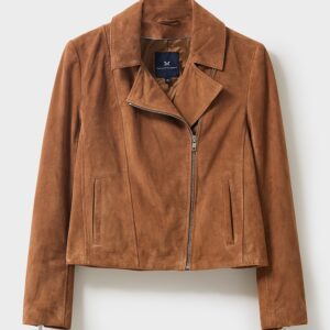 Women's Suede Brown Leather Jacket