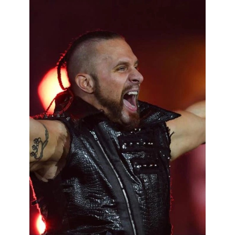 WWE Black Leather Studded Lance Archer Vest