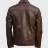 Men’s Waxed Brown Biker Leather Jacket
