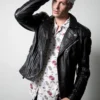 Quilted Leather Moto Jacket Mens - Image 4