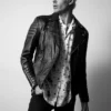 Quilted Leather Moto Jacket Mens - Image 3