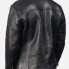 Men’s White Faux Fur Black Leather Jacket - Image 2